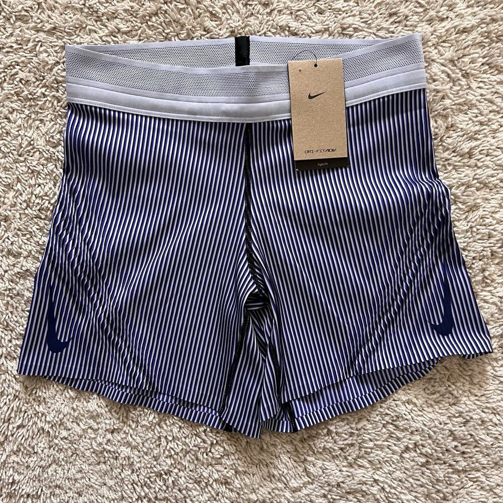 Nike Dri-FIT Aeroswift ADV Running Tights Blue Striped Women’s Medium FN3271-057